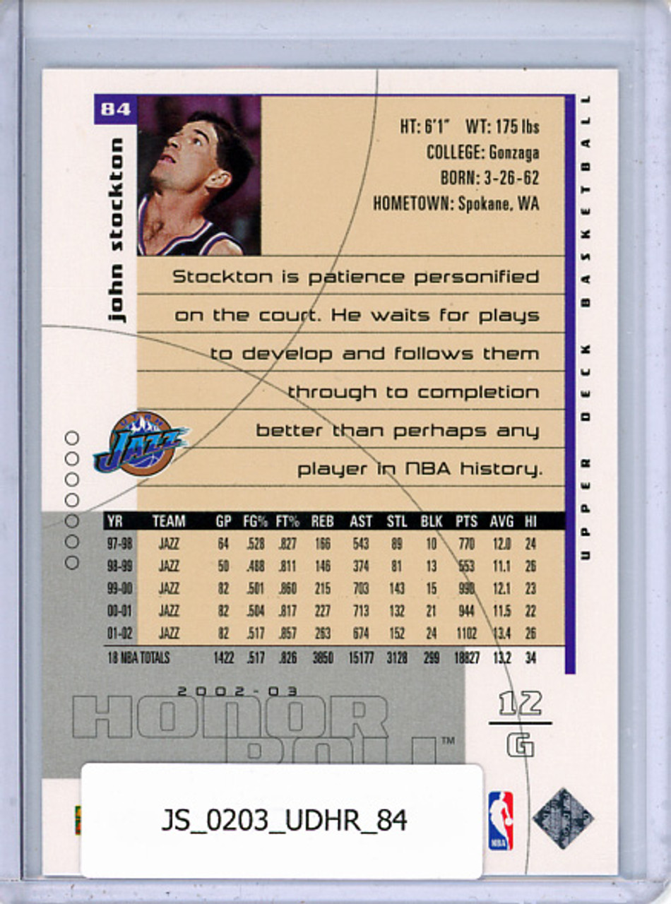 John Stockton 2002-03 Honor Roll #84