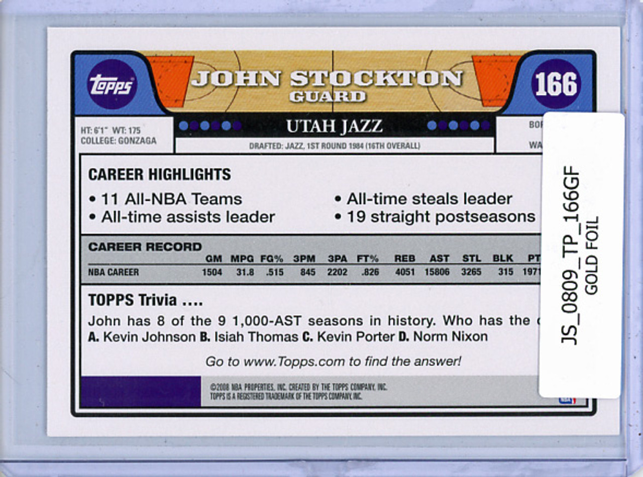 John Stockton 2008-09 Topps #166 Gold Foil