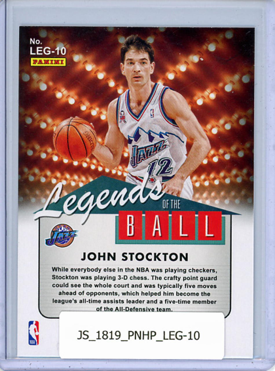 John Stockton 2018-19 Hoops, Legends of the Ball #LEG-10