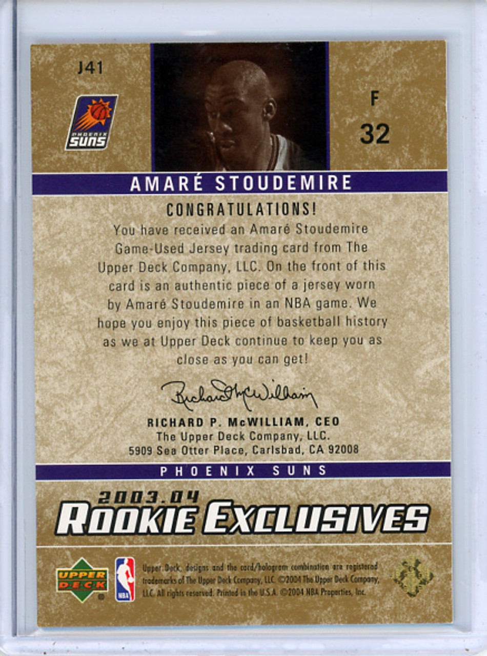 Amare Stoudemire 2003-04 Rookie Exclusives, Jerseys Variation #J41 (1)