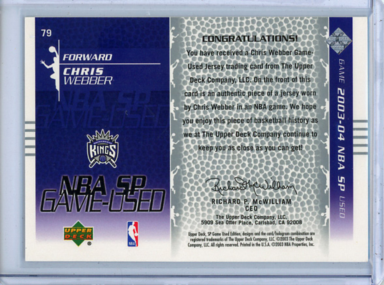 Chris Webber 2003-04 SP Game Used #79 (1)
