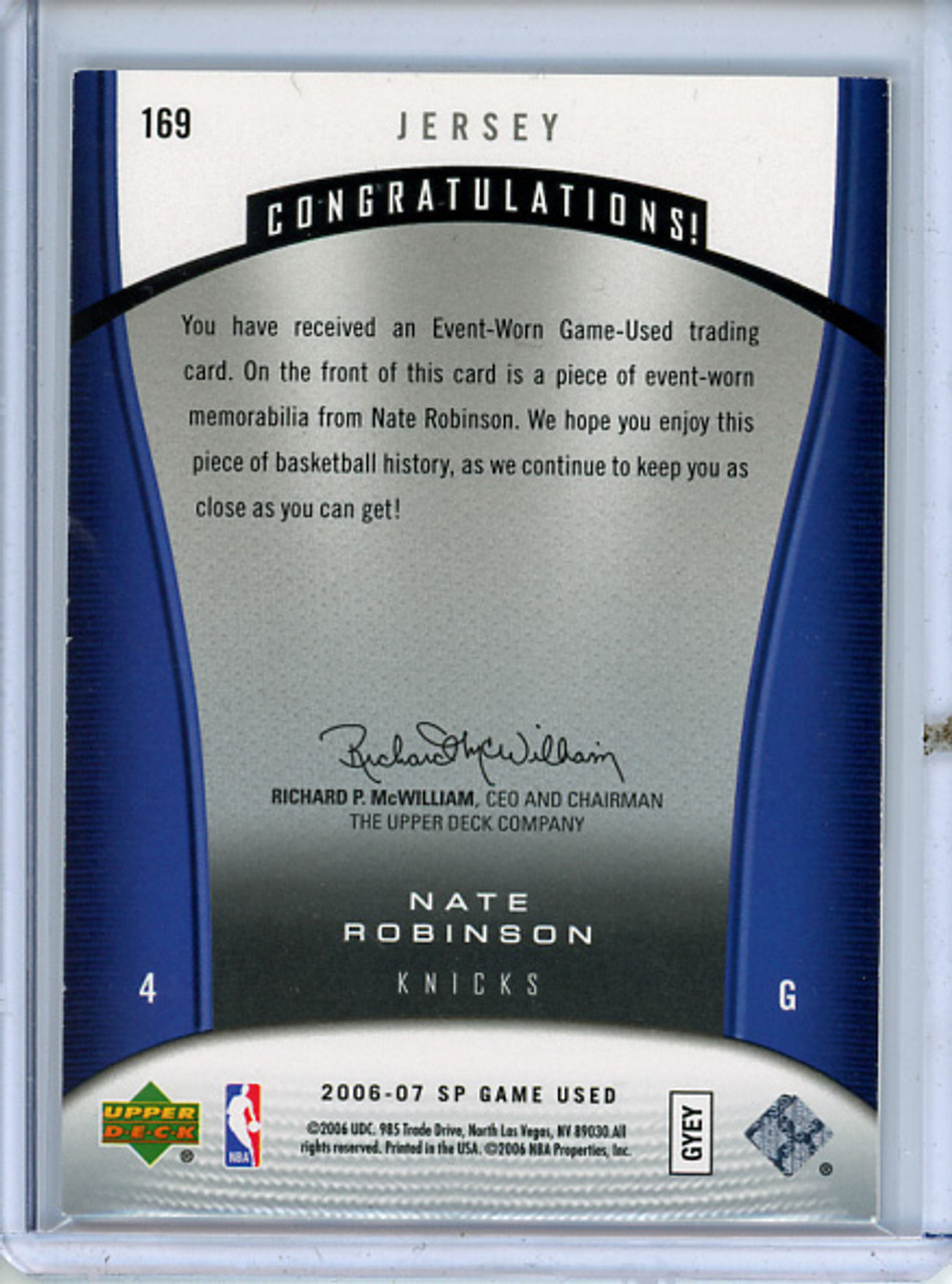 Nate Robinson 2006-07 SP Game Used #169 (1)