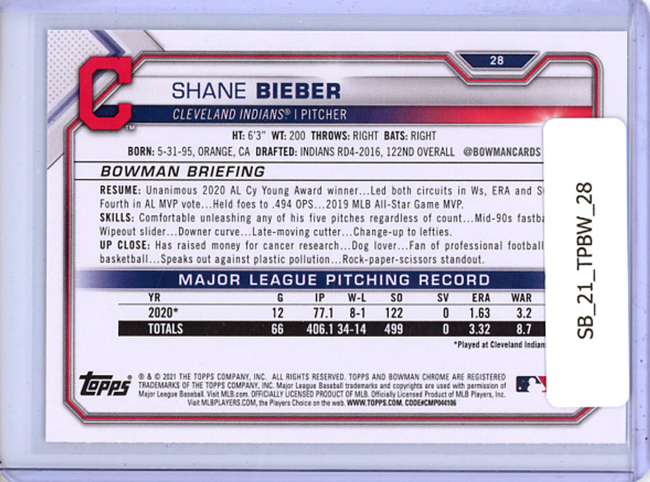Shane Bieber 2021 Bowman #28