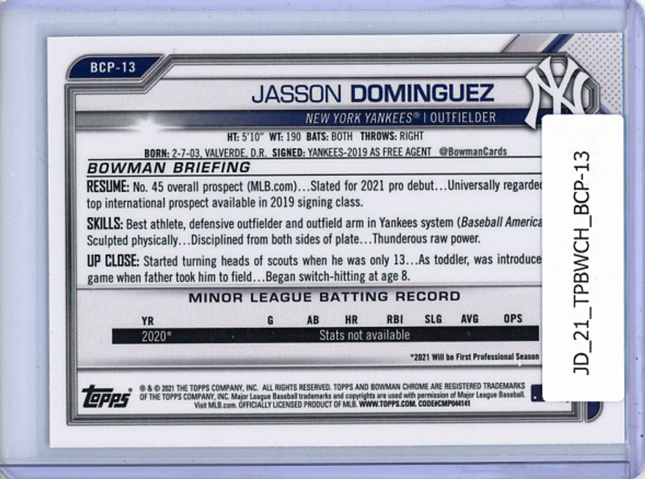 Jasson Dominguez 2021 Bowman Chrome Prospects #BCP-13