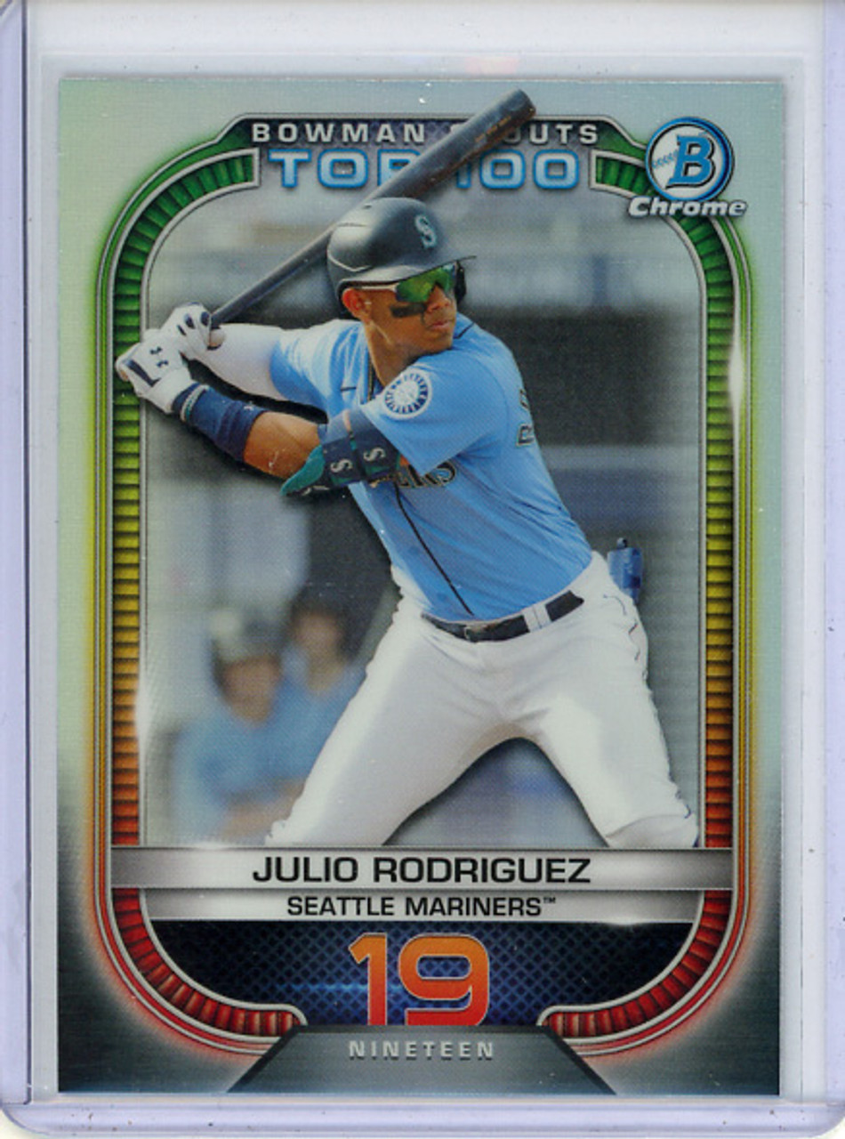 Julio Rodriguez 2021 Bowman Chrome, Scouts Top 100 #BTP-19