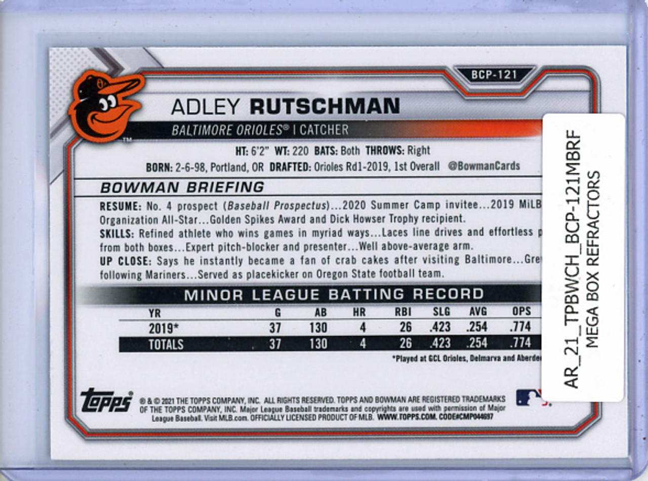 Adley Rutschman 2021 Bowman Chrome Prospects #BCP-121 Mega Box Refractors