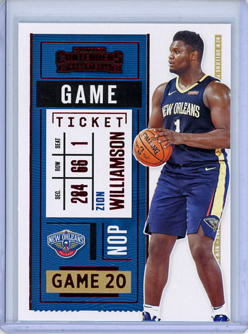 Zion Williamson 2020-21 Contenders #58 Game Ticket Red