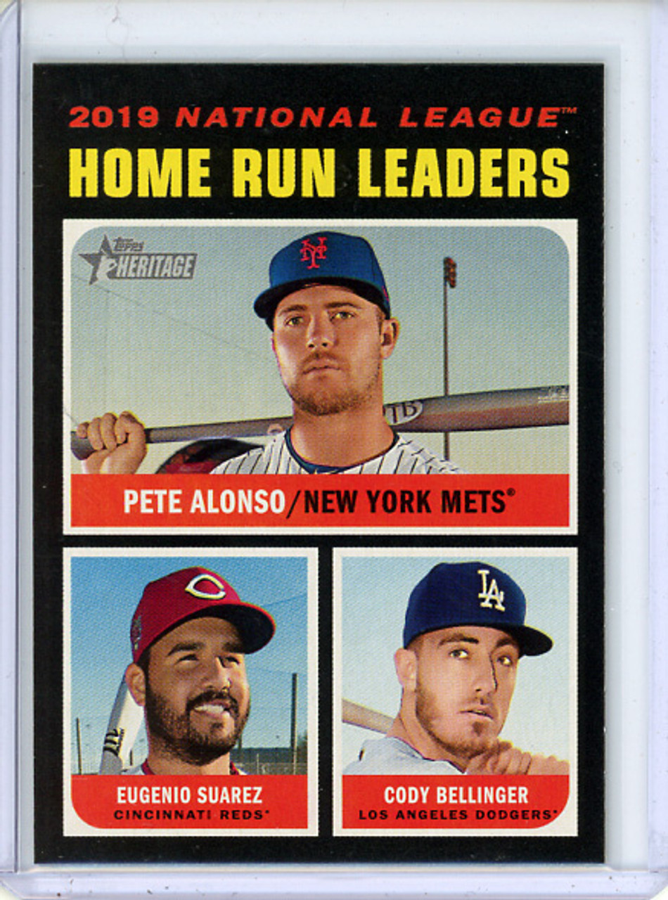 Pete Alonso, Eugenio Suarez, Cody Bellinger 2020 Heritage #66 NL Home Run Leaders