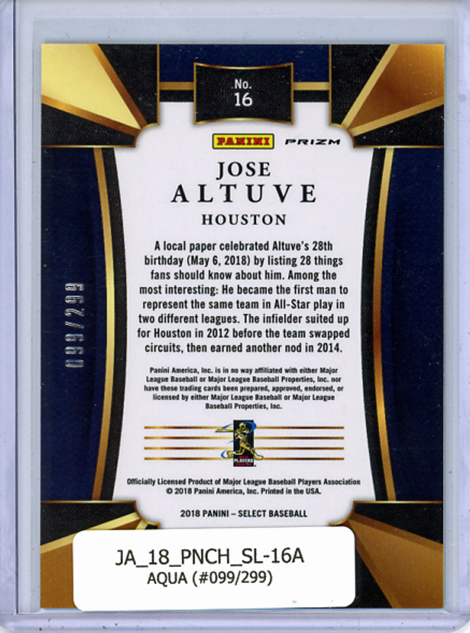 Jose Altuve 2018 Chronicles, Select #16 Aqua (#099/299)