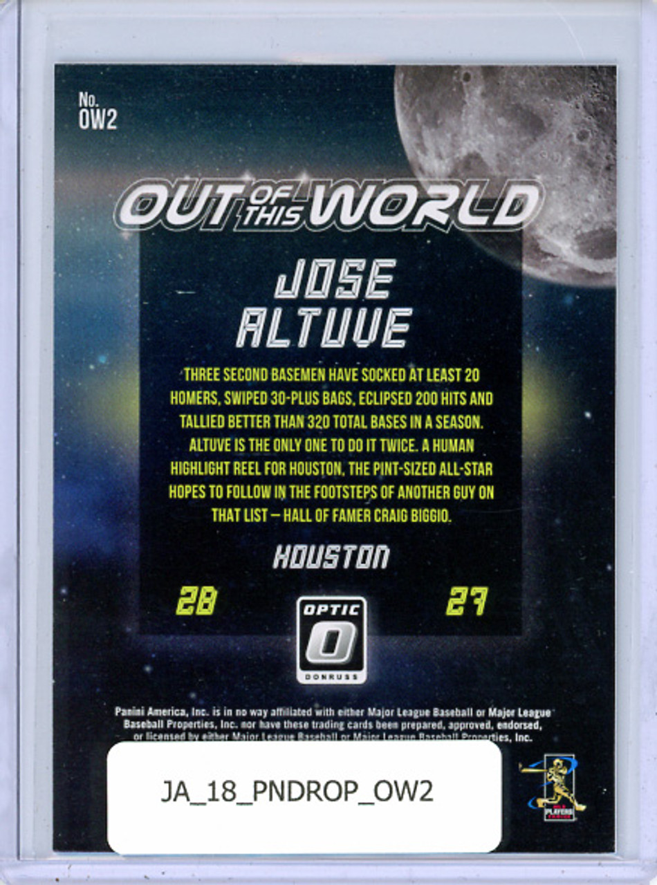 Jose Altuve 2018 Donruss Optic, Out of This World #OW2