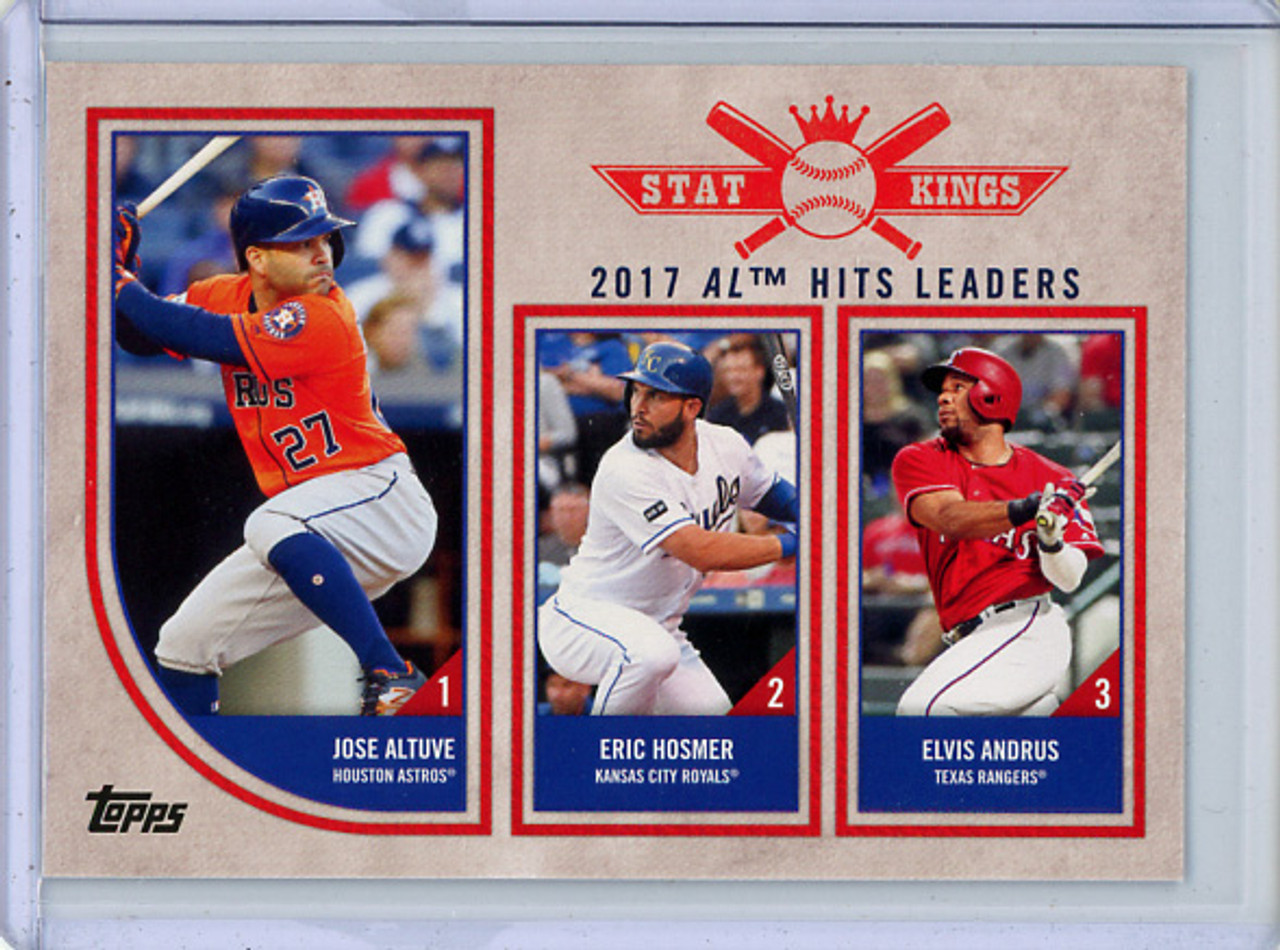 Jose Altuve, Eric Hosmer, Elvis Andrus 2018 Big League #306 AL Hits Leaders