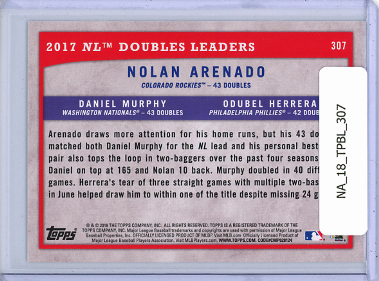 Nolan Arenado, Daniel Murphy, Odubel Herrera 2018 Big League #307 NL Doubles Leaders