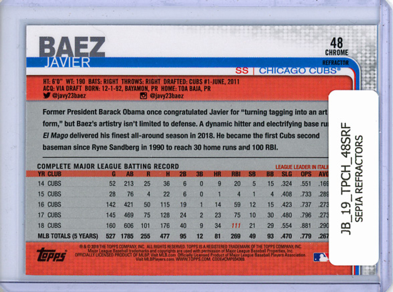 Javier Baez 2019 Topps Chrome #48 Sepia Refractors