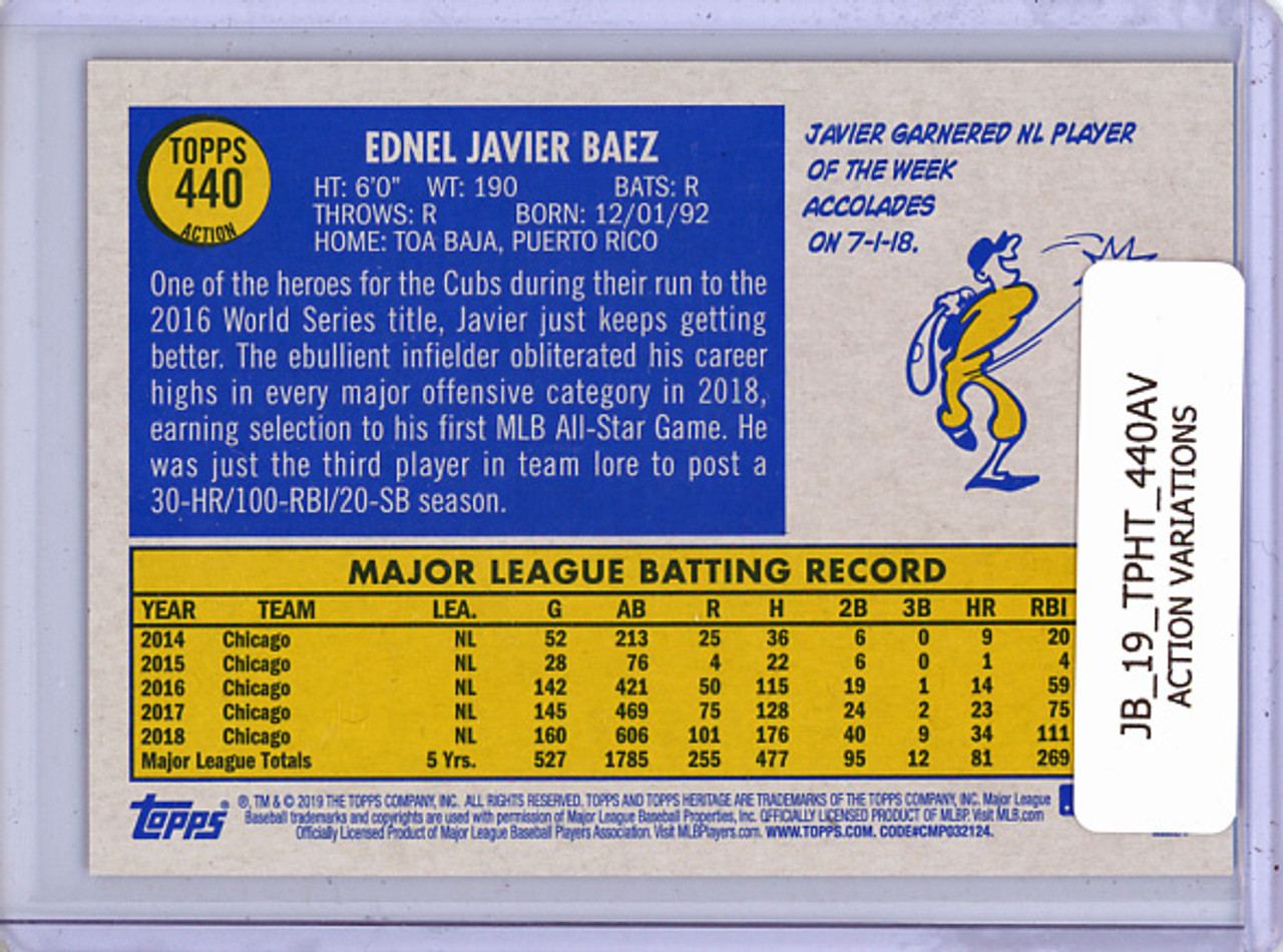 Javier Baez 2019 Heritage #440 Action Variations