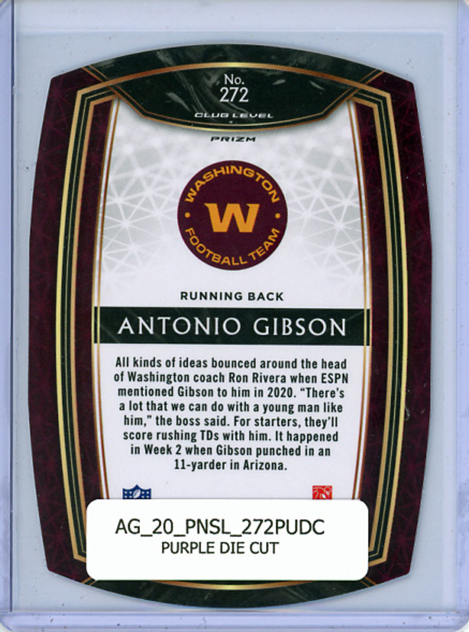 Antonio Gibson 2020 Select #272 Club Level Purple Die Cut