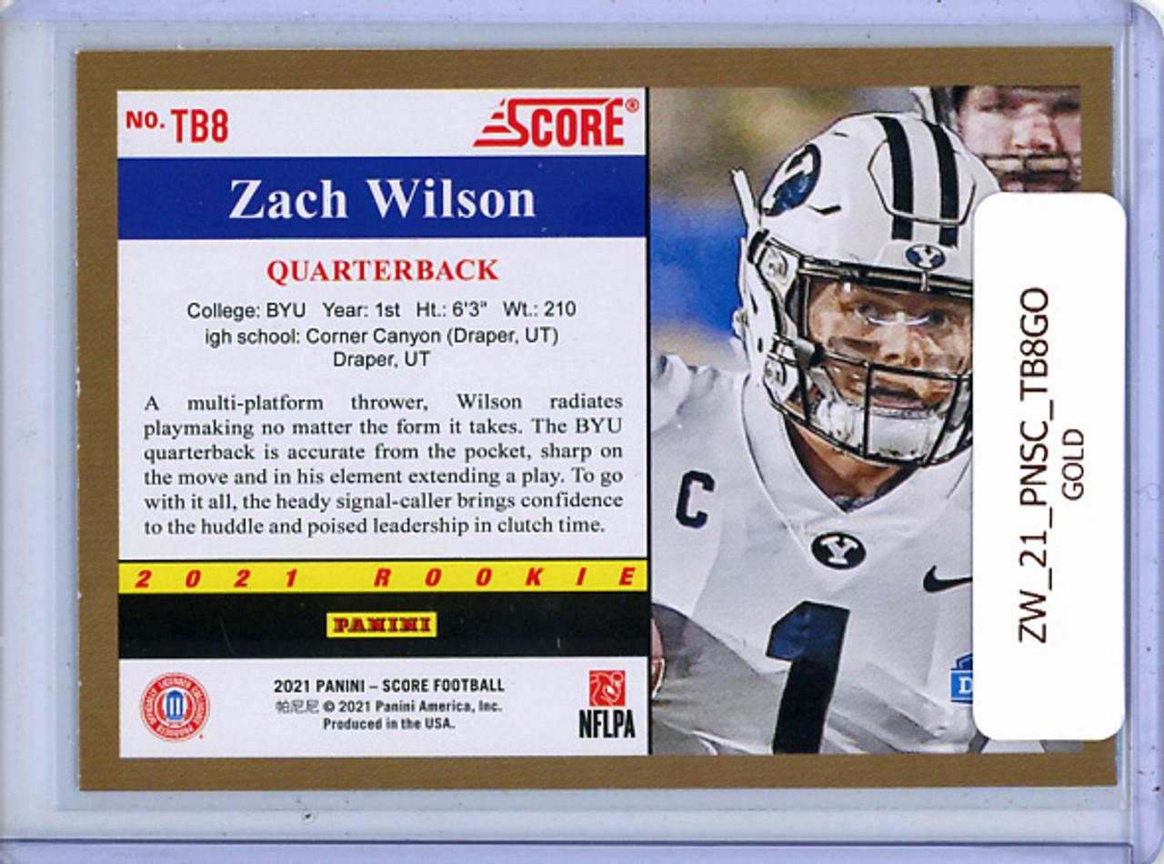 Zach Wilson 2021 Score, 1991 Throwback Rookies #TB8 Gold