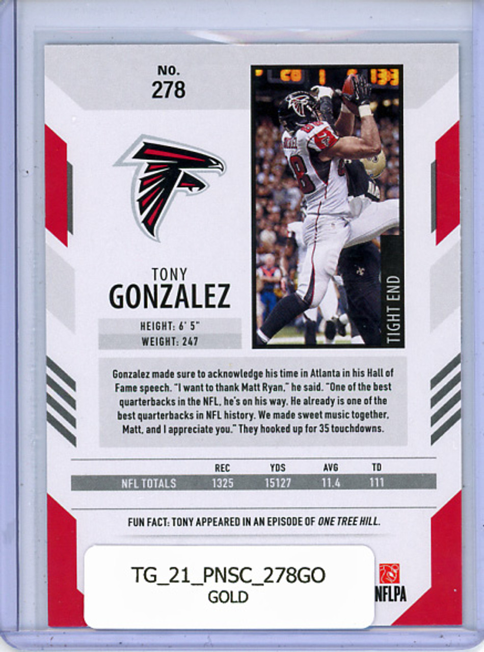 Tony Gonzalez 2021 Score #278 Gold