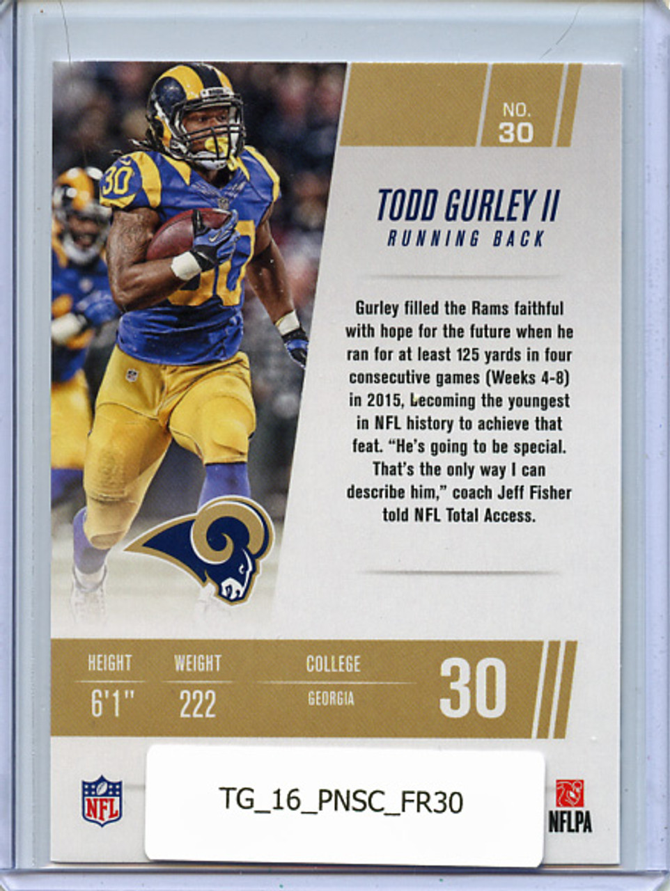Todd Gurley 2016 Score, Franchise #30