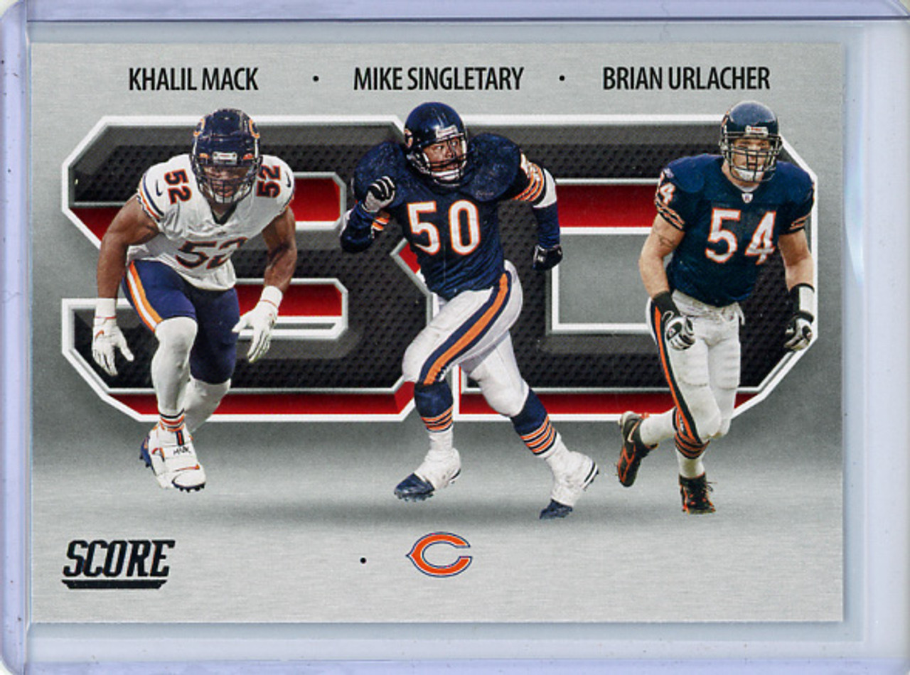 Khalil Mack, Mike Singletary, Brian Urlacher 2021 Score, 3D #3D1