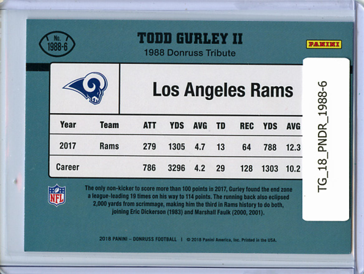 Todd Gurley 2018 Donruss, 1988 Tribute #1988-6