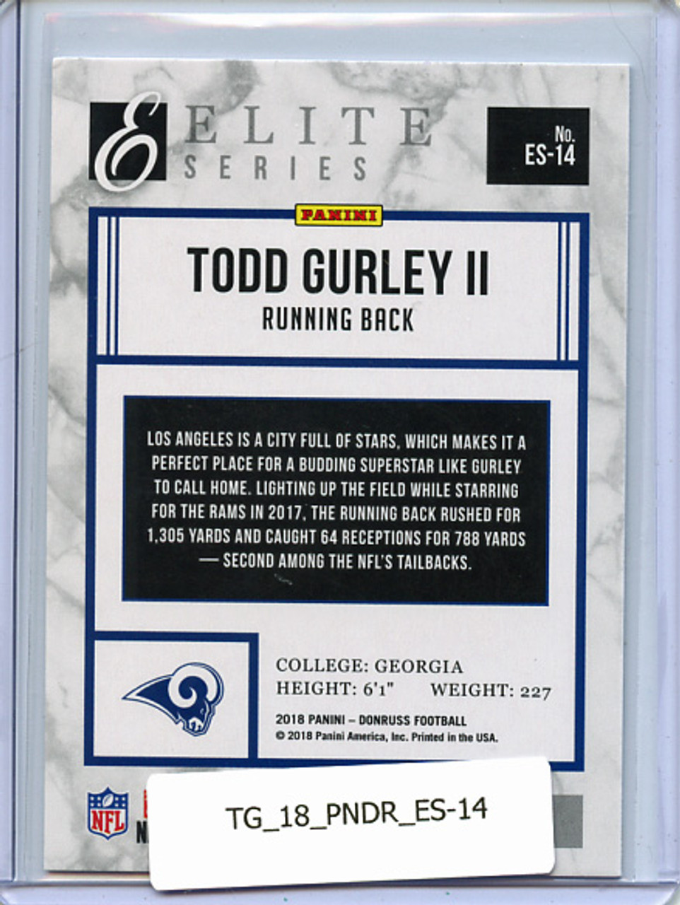 Todd Gurley 2018 Donruss, Elite Series #ES-14