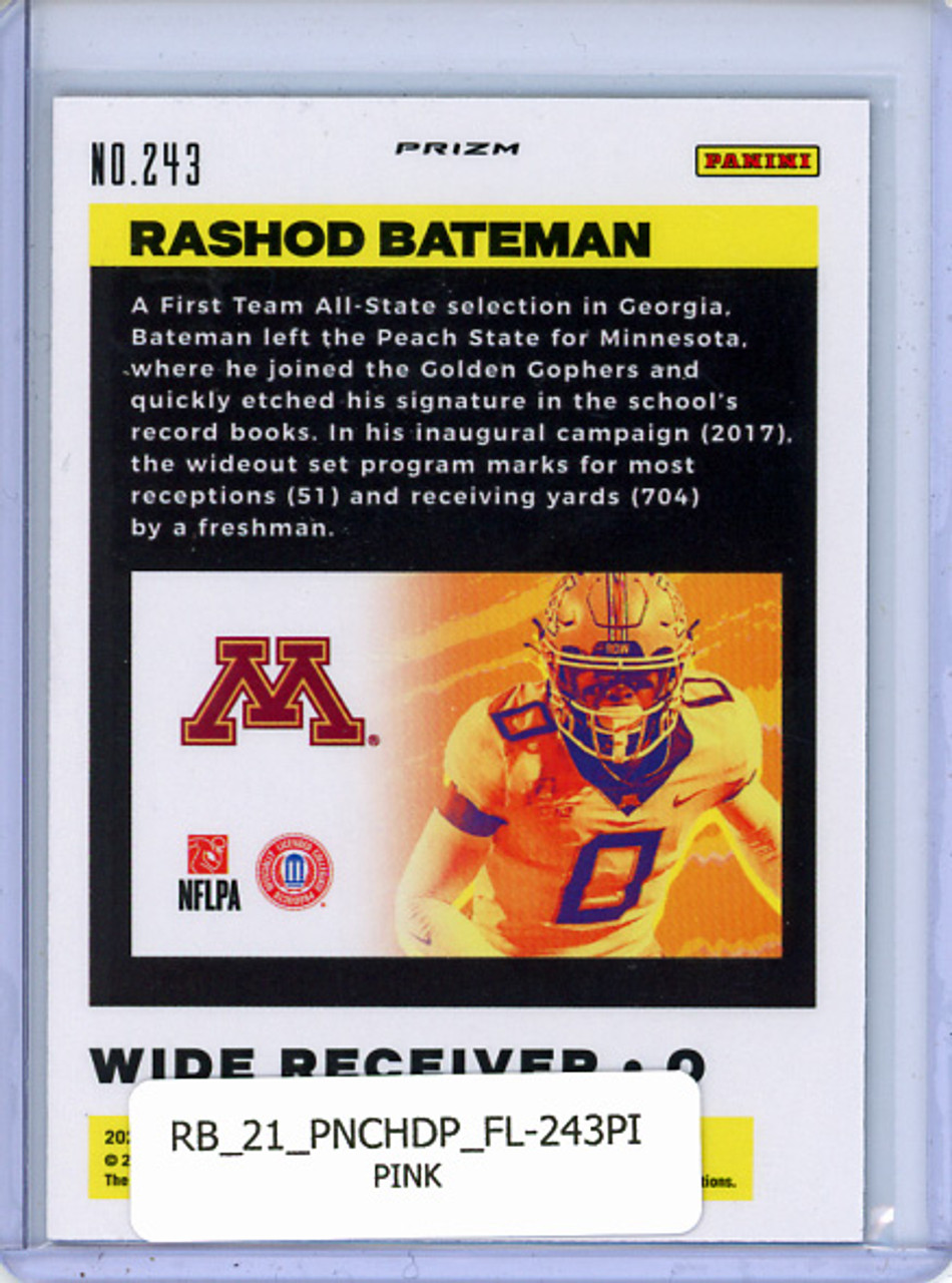 Rashod Bateman 2021 Chronicles Draft Picks, Flux #243 Pink