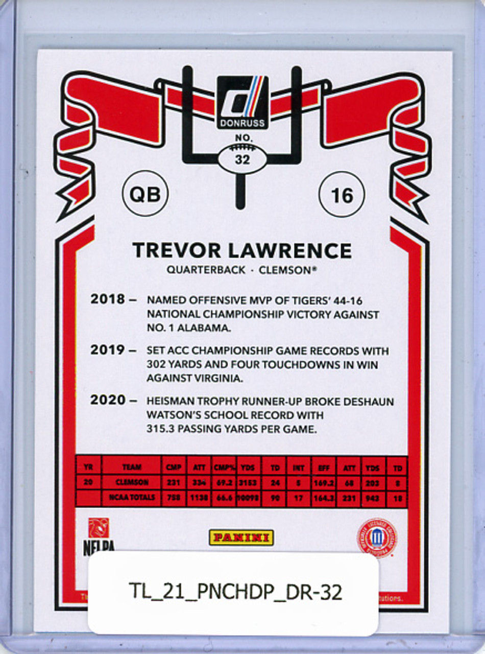 Trevor Lawrence 2021 Chronicles Draft Picks, Donruss #32