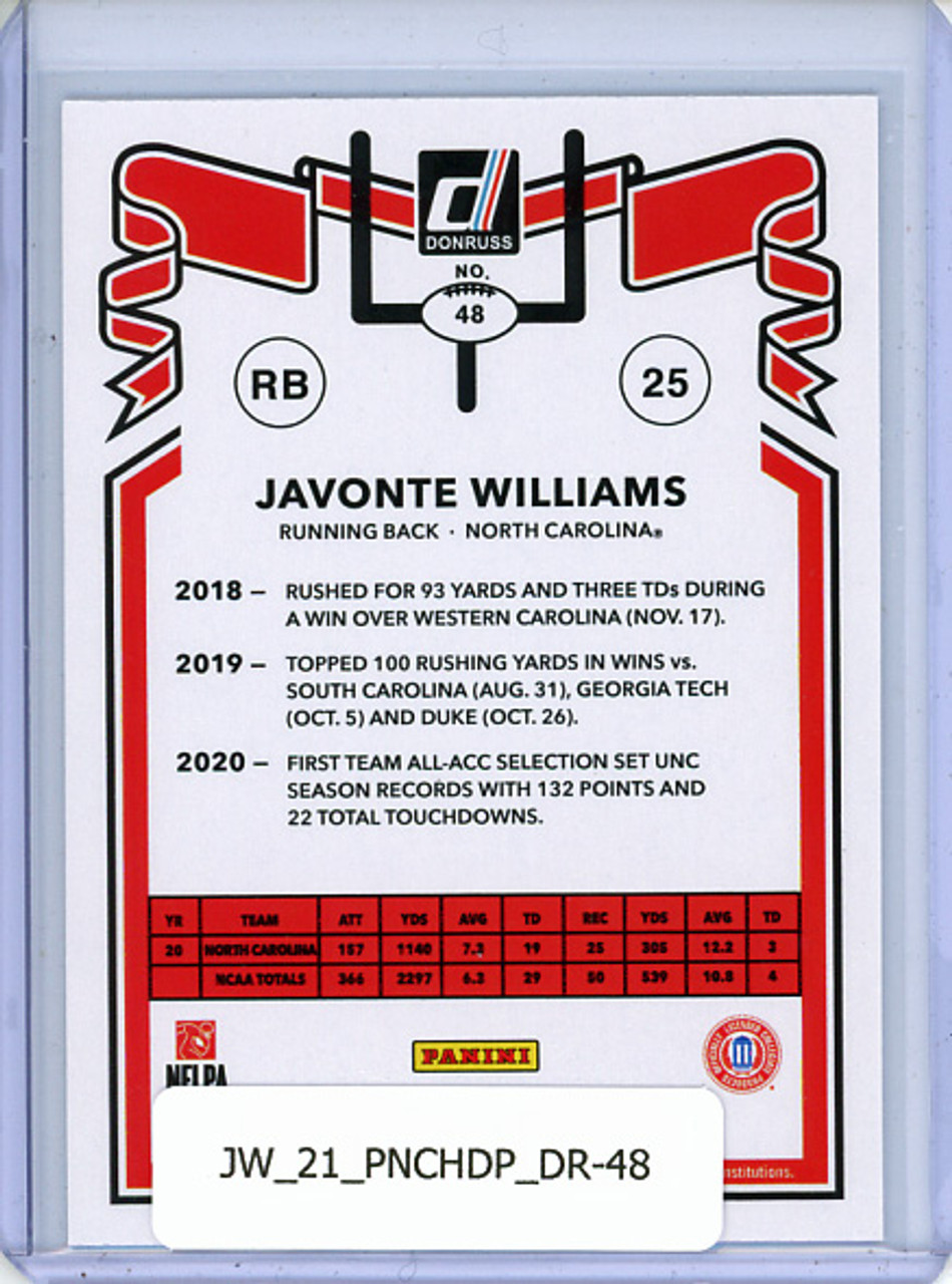 Javonte Williams 2021 Chronicles Draft Picks, Donruss #48