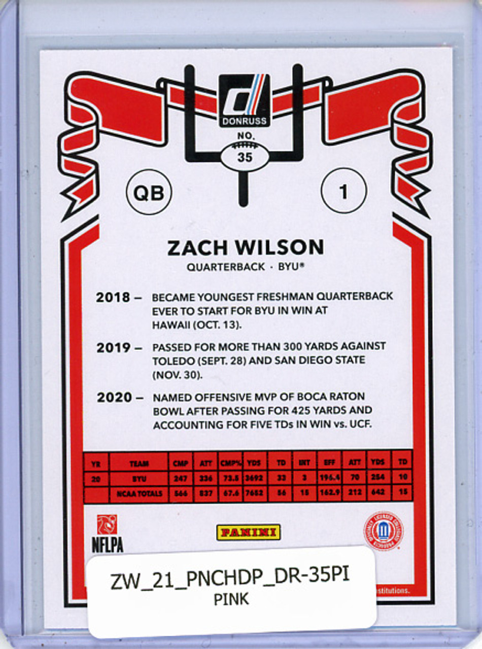 Zach Wilson 2021 Chronicles Draft Picks, Donruss #35 Pink