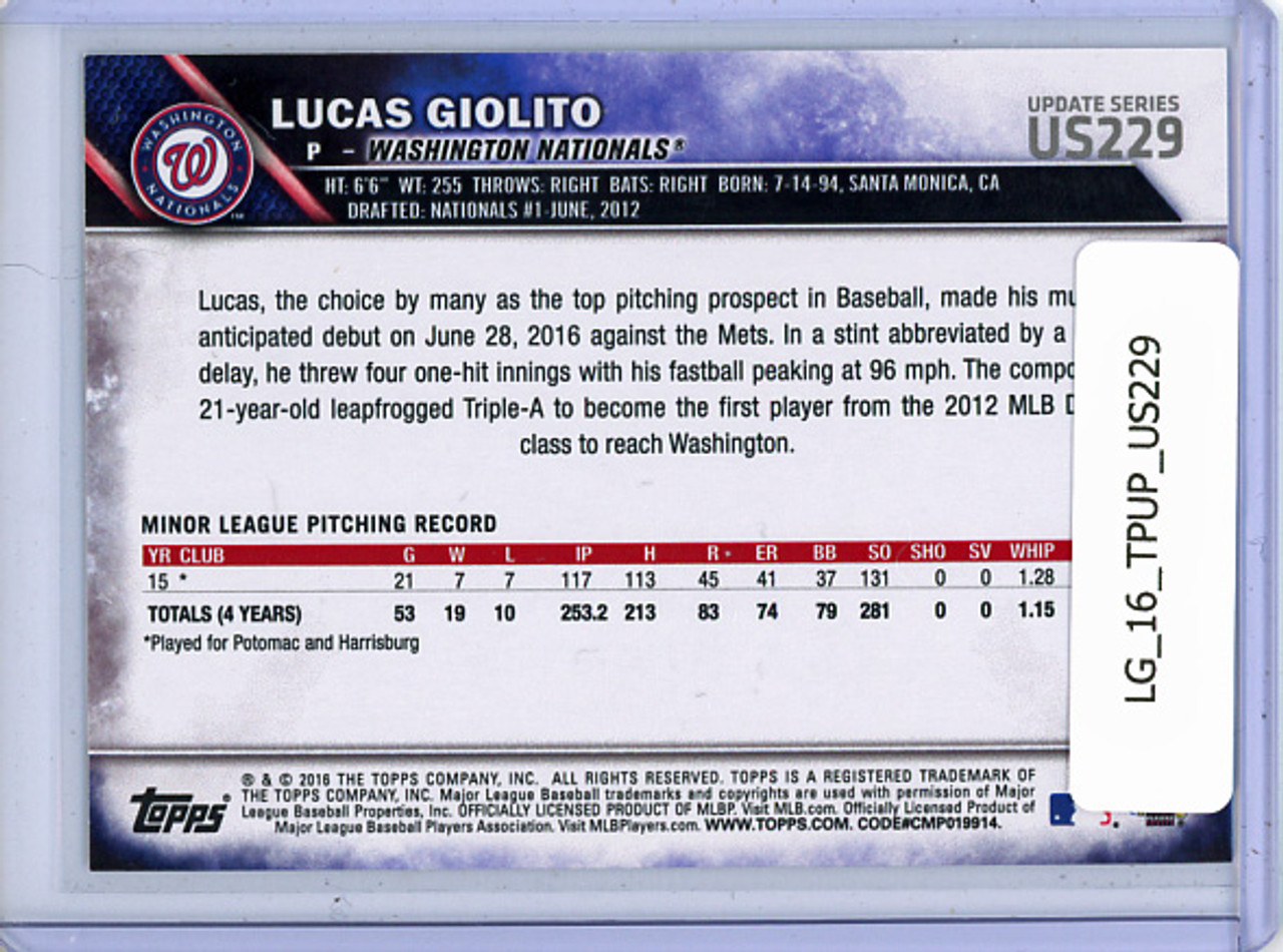 Lucas Giolito 2016 Topps Update #US229