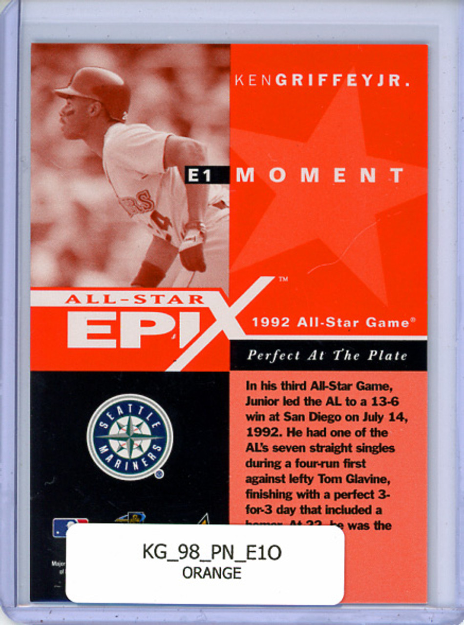 Ken Griffey Jr. 1998 Pinnacle, Epix Moment #E1 Orange