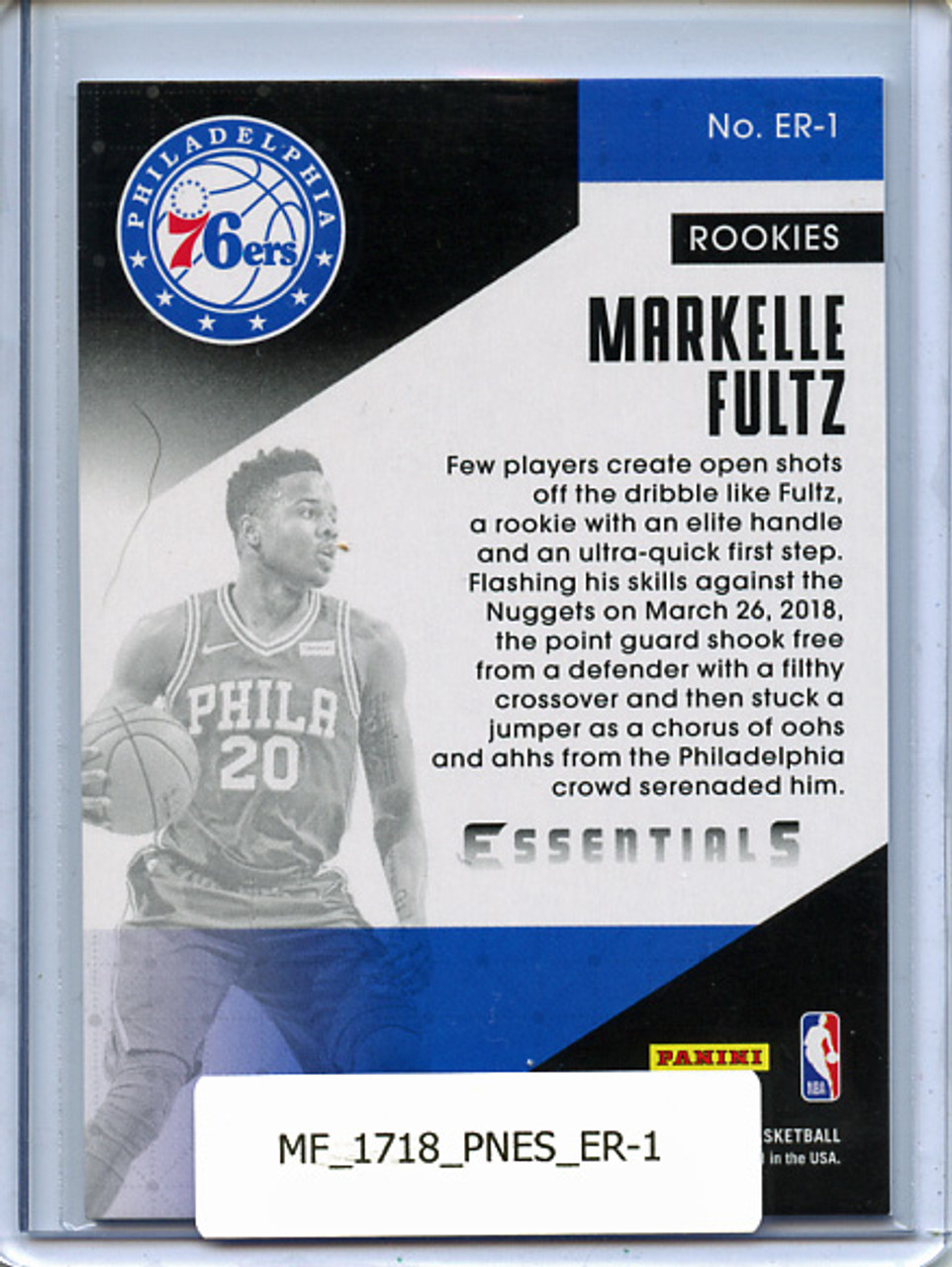 Markelle Fultz 2017-18 Essentials, Essential Rookies #ER-1