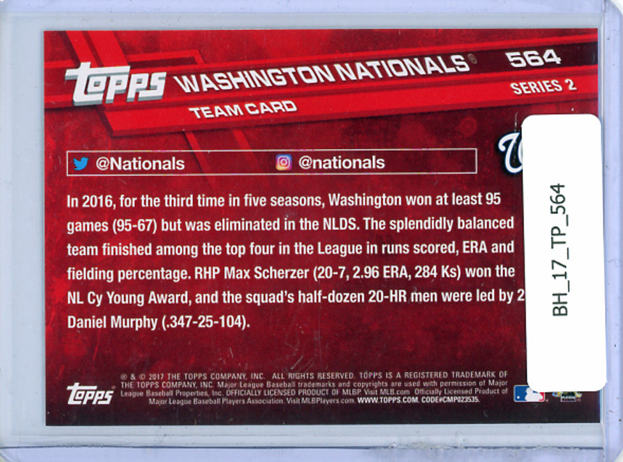 Bryce Harper, Washington Nationals 2017 Topps #564 Team Card