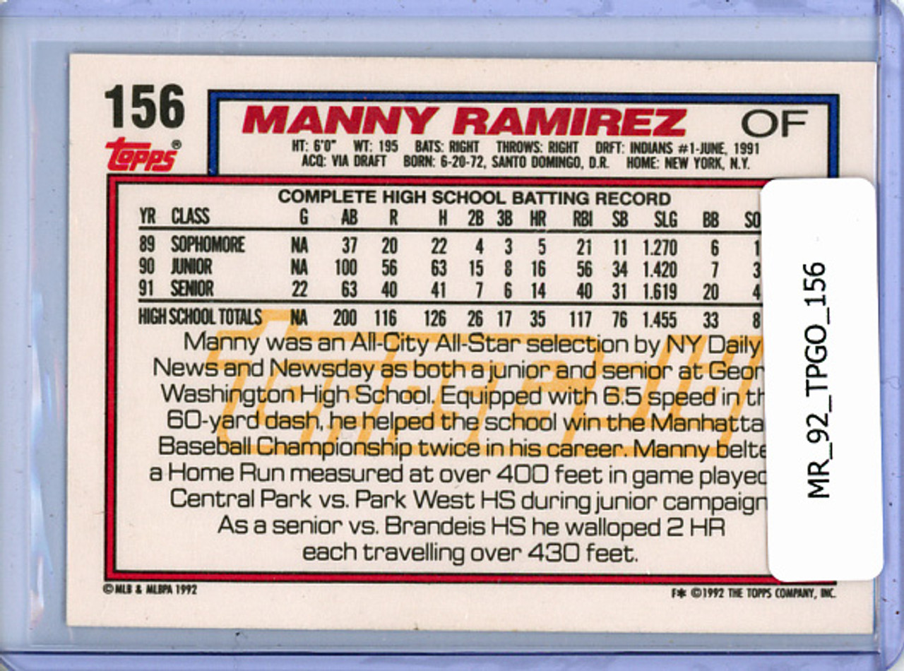 Manny Ramirez 1992 Topps #156 Gold