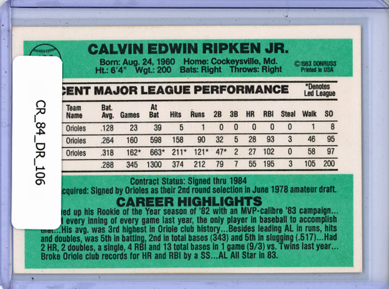 Cal Ripken Jr. 1984 Donruss #106