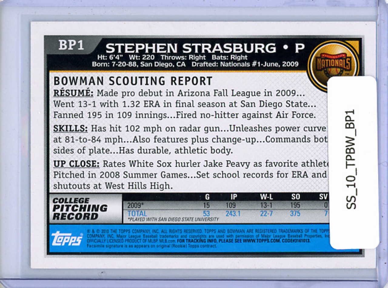 Stephen Strasburg 2010 Bowman Prospects #BP1