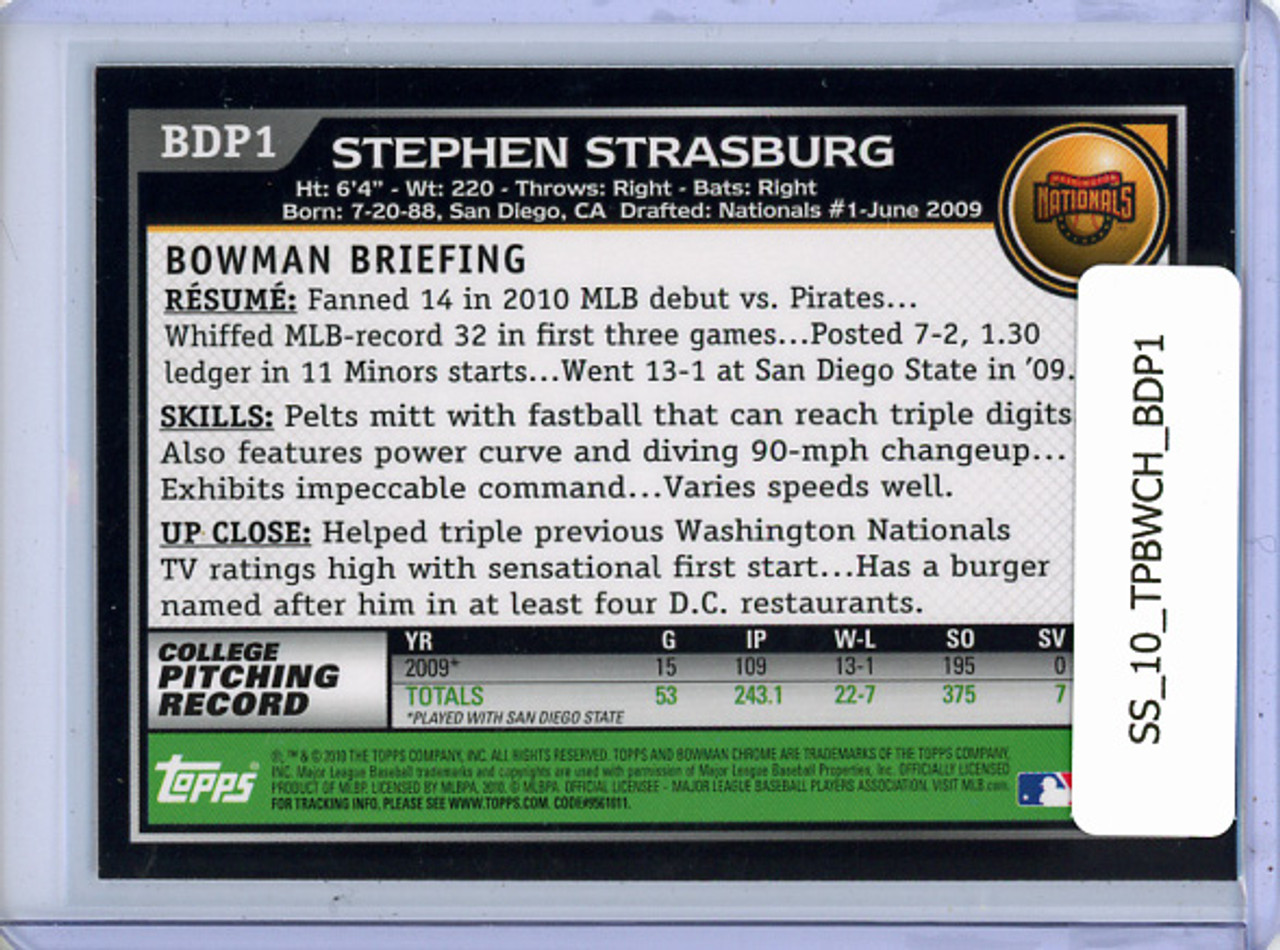Stephen Strasburg 2010 Bowman Chrome Draft #BDP1
