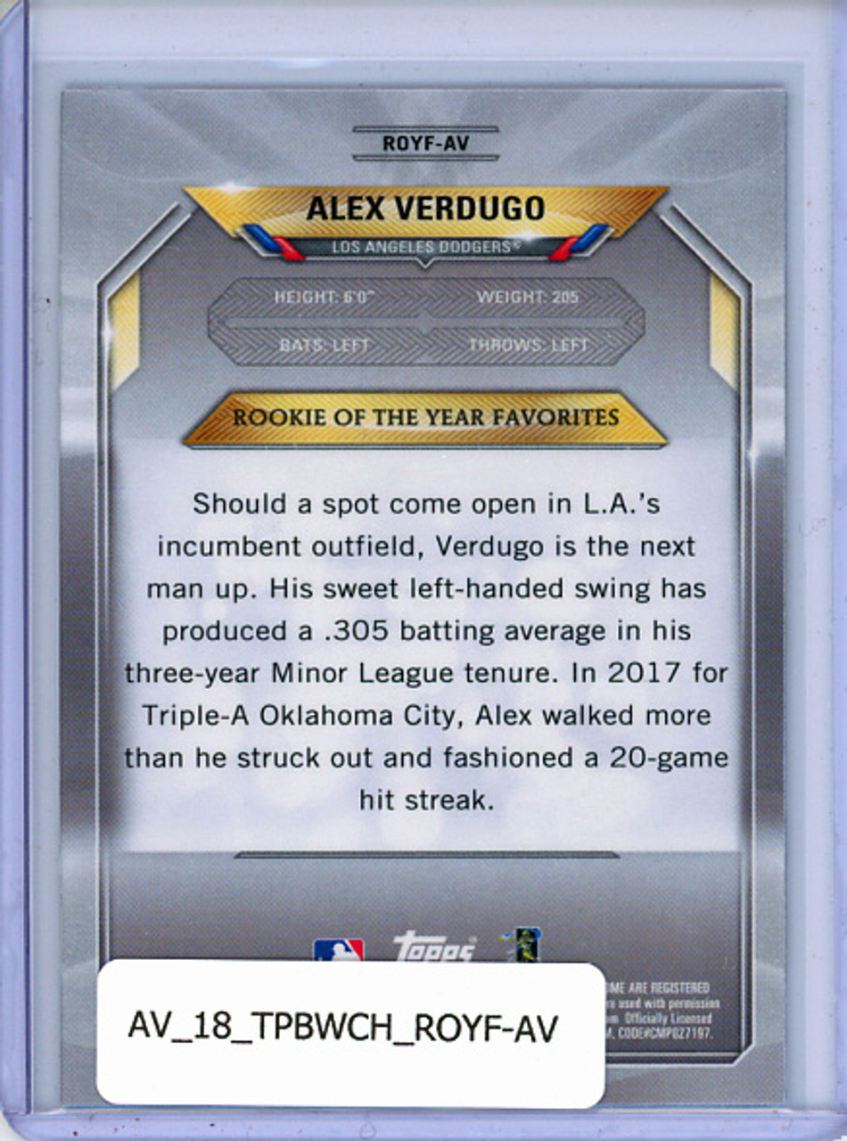 Alex Verdugo 2018 Bowman Chrome, Rookie of the Year Favorites #ROYF-AV
