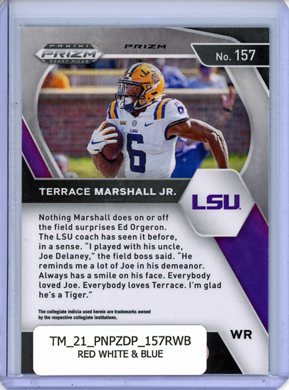 Terrace Marshall Jr. 2021 Prizm Draft Picks #157 Red White & Blue