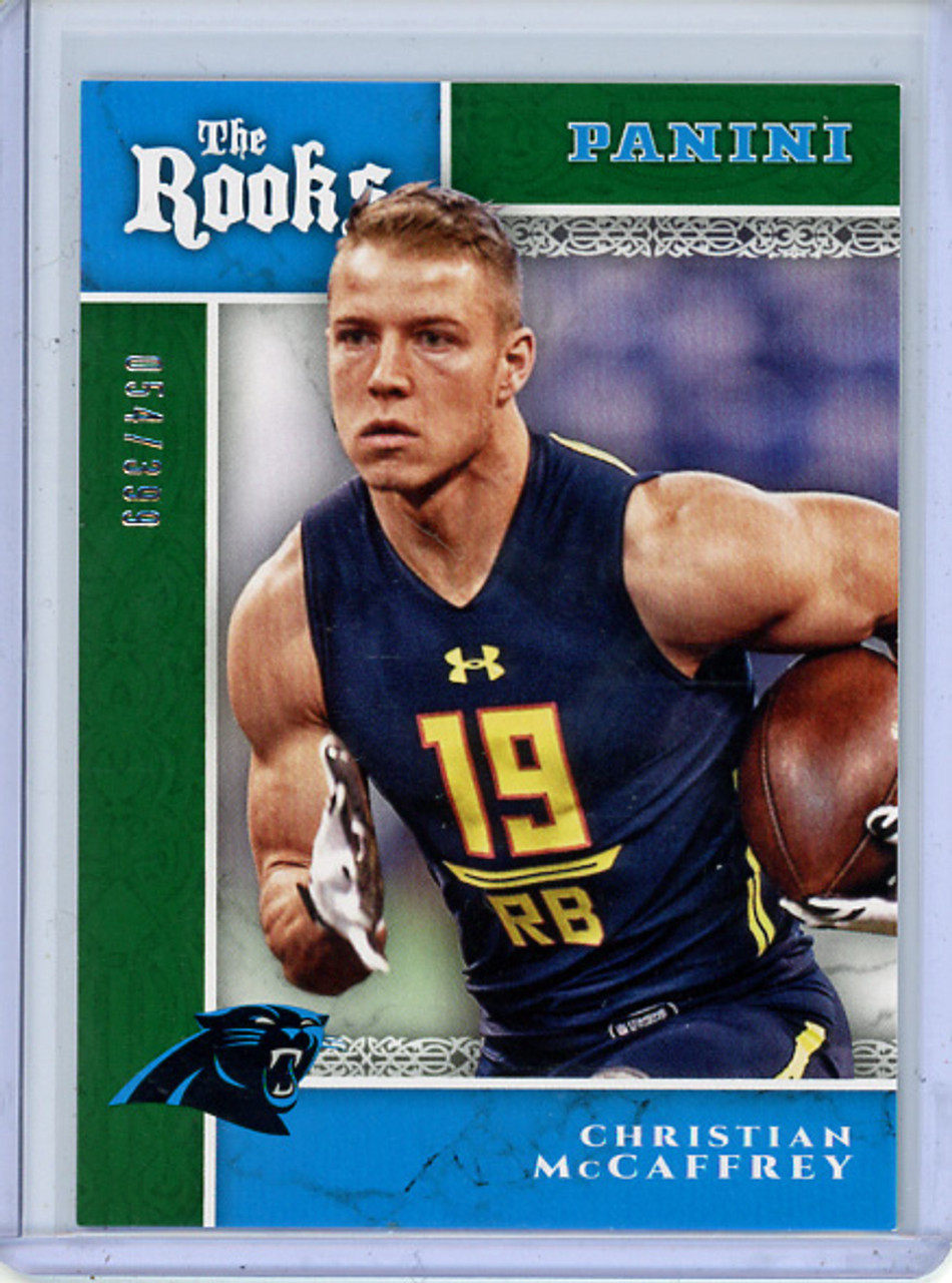 Christian McCaffrey 2017 Panini, The Rooks #RO-CM Greem (#054/399)