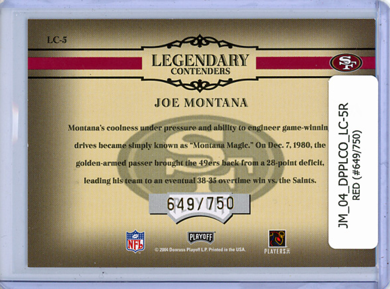 Joe Montana 2004 Playoff Contenders, Legendary Contenders #LC-5 Red (#649/750)