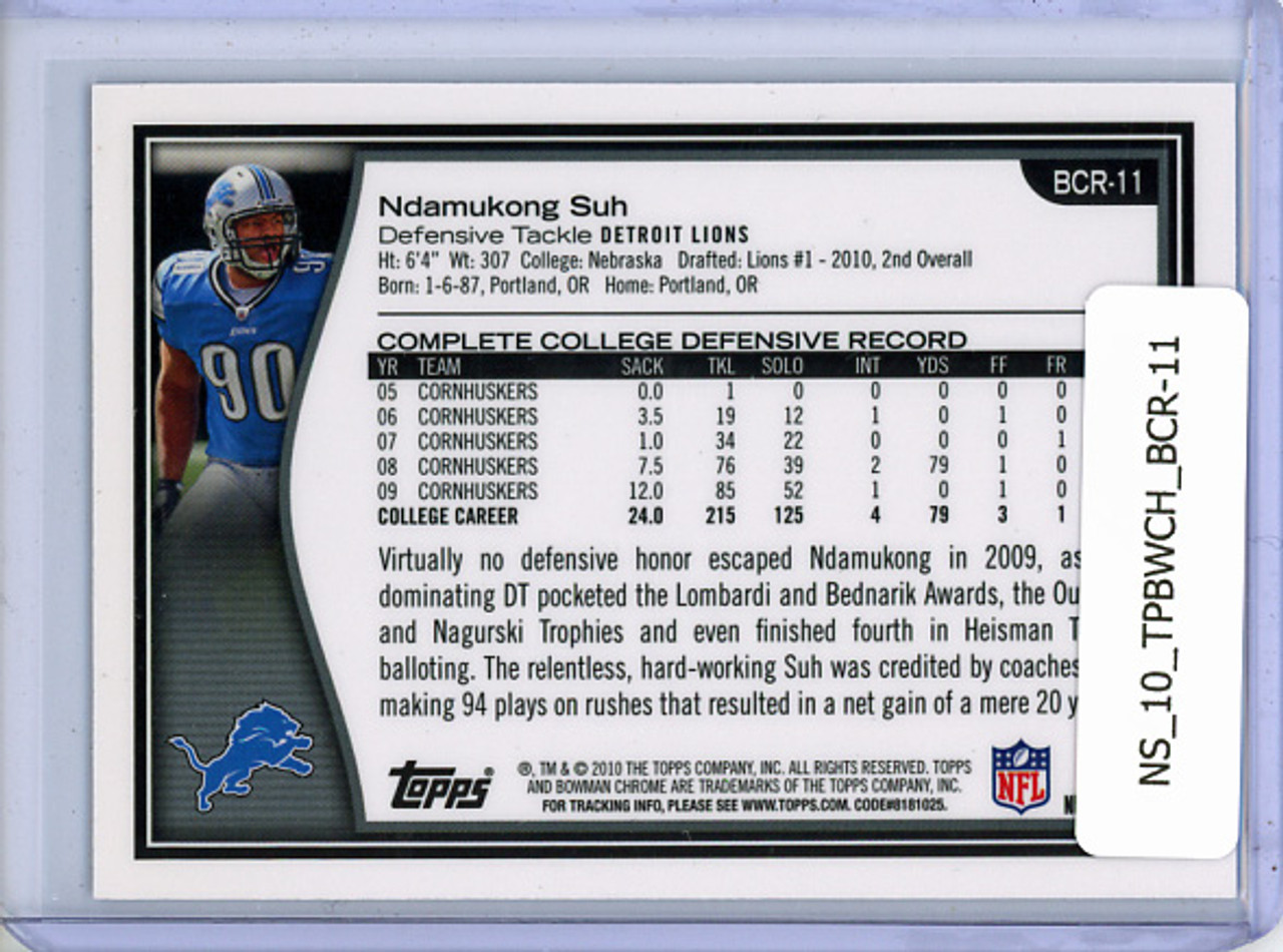 Ndamukong Suh 2010 Bowman Chrome, Rookie Preview Inserts #BCR-11