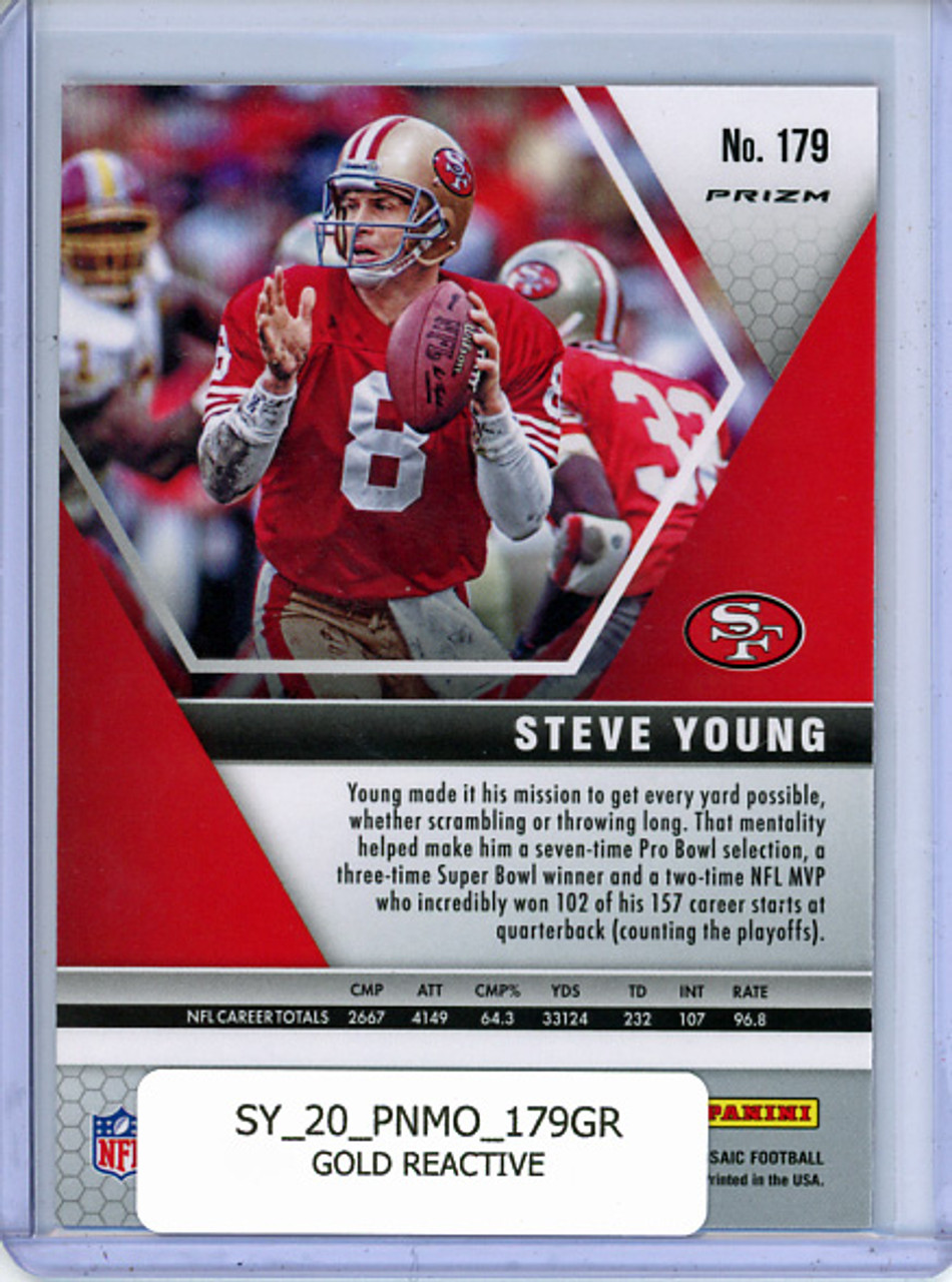 Steve Young 2020 Mosaic #179 Gold Reactive