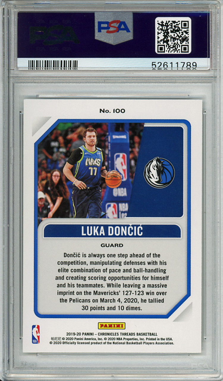 Luka Doncic 2019-20 Chronicles, Threads #100 Pink PSA 9 Mint (#52611789)