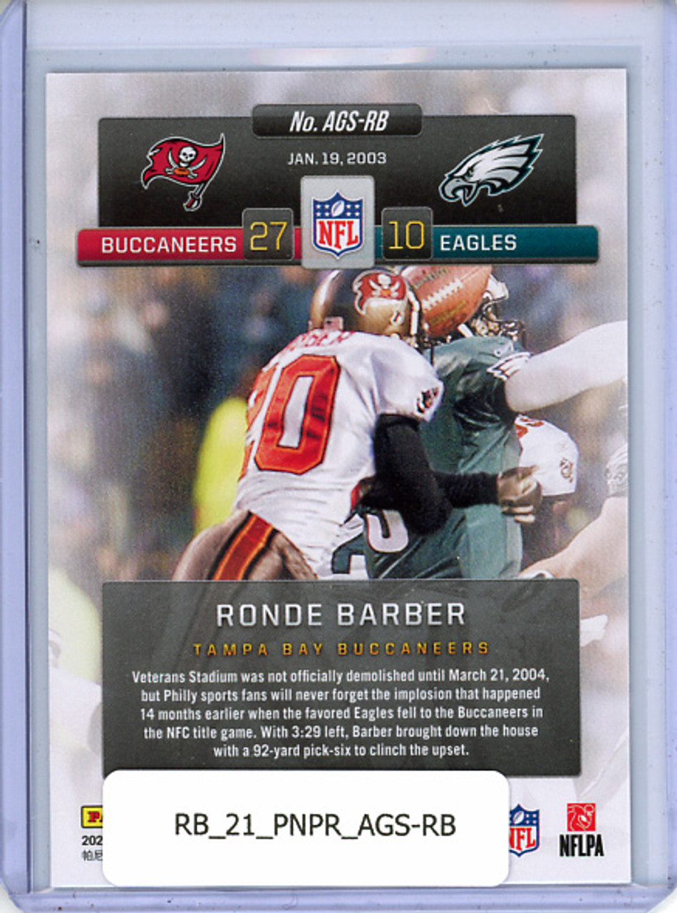 Ronde Barber 2021 Prestige, Any Given Sunday #AGS-RB