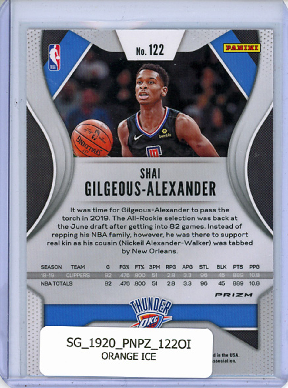 Shai Gilgeous-Alexander 2019-20 Prizm #122 Orange Ice