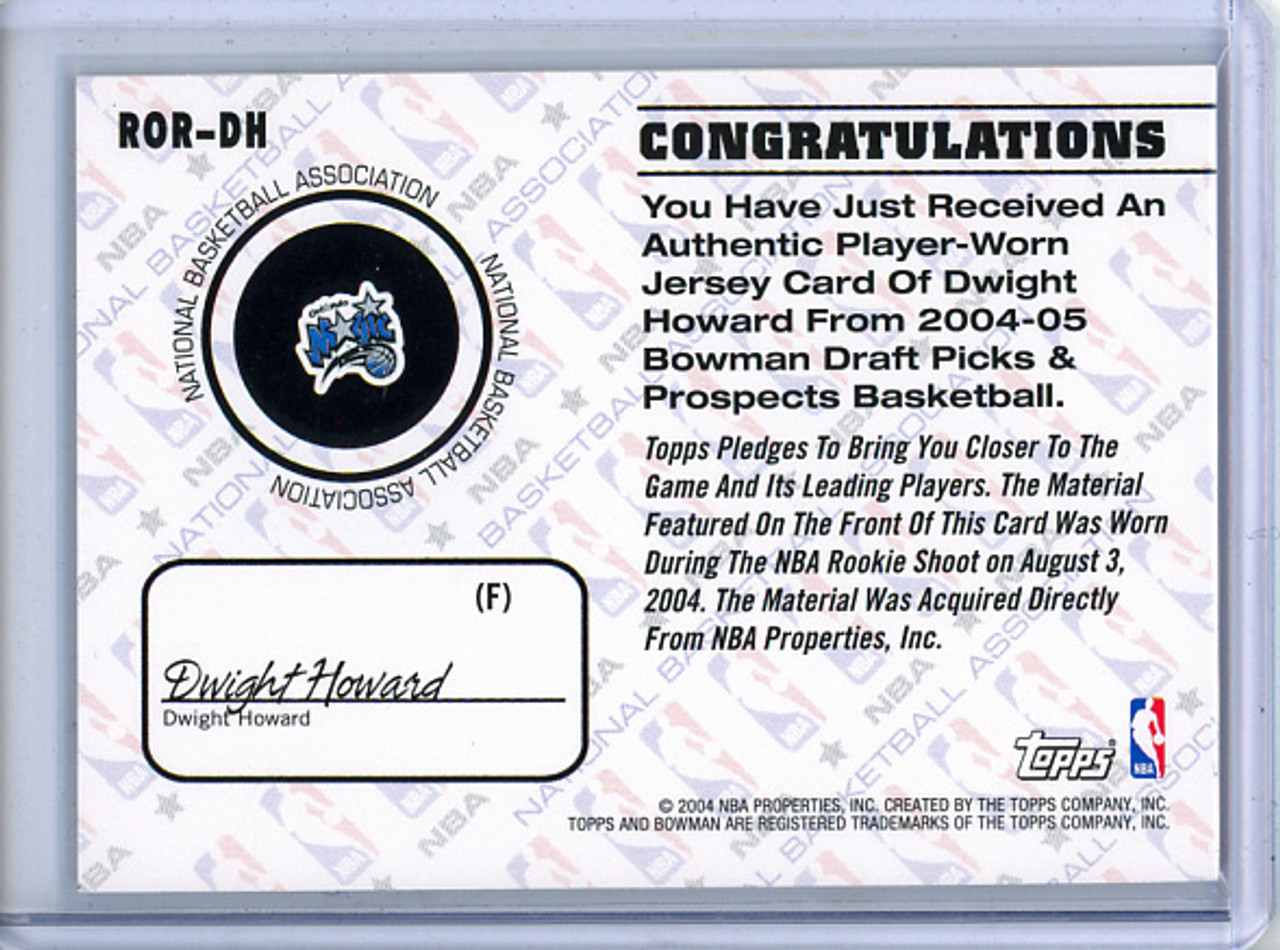Dwight Howard 2004-05 Bowman, Rookie Registration Relics #ROR-DH (1)