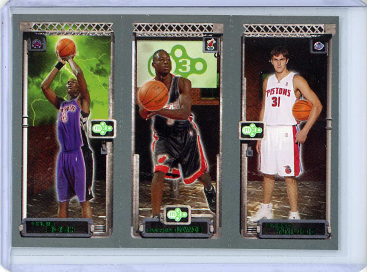 Chris Bosh, Dwyane Wade, Darko Milicic 2003-04 Rookie Matrix #114-115-112