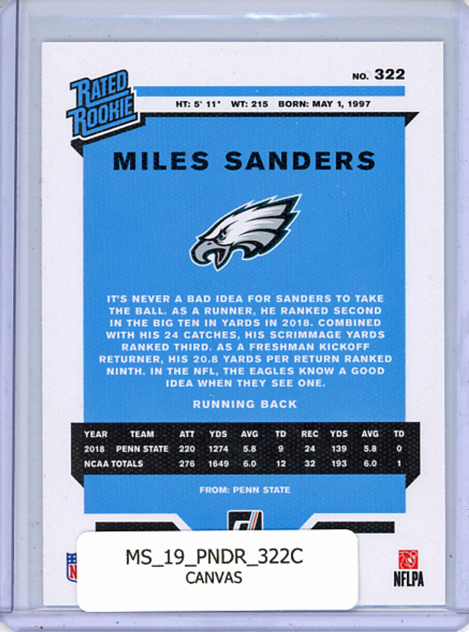 Miles Sanders 2019 Donruss #322 Canvas