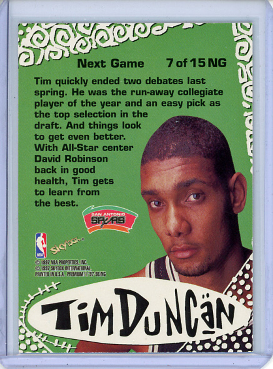 Tim Duncan 1997-98 Skybox Premium, Next Game #NG7 (1)